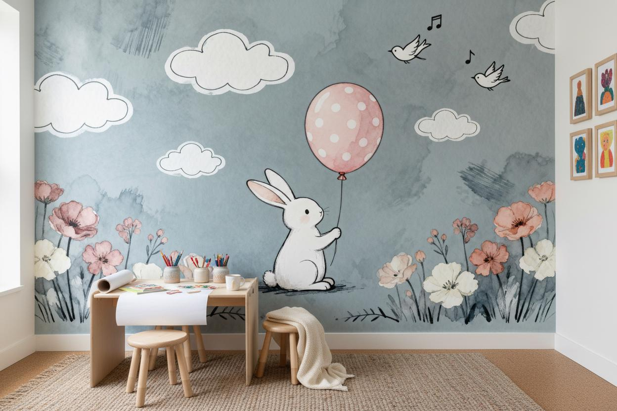 Cartoon-Tier-Wandbild für Kind – Baby Nursery Peel And Stick Wallpaper Bewertung und Preis