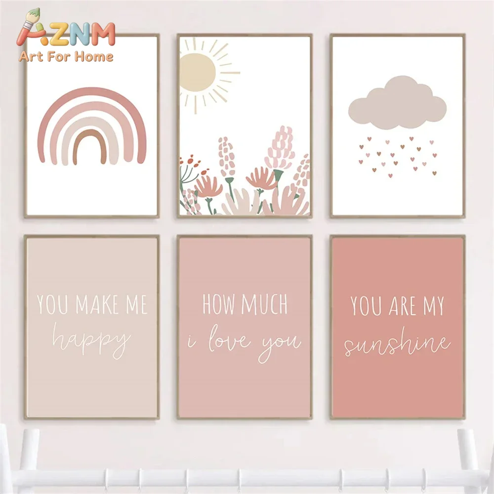 AZNM Boho, rosa Regenbogen-Son – Baby Girl Nursery Quotes Bewertung und Preis