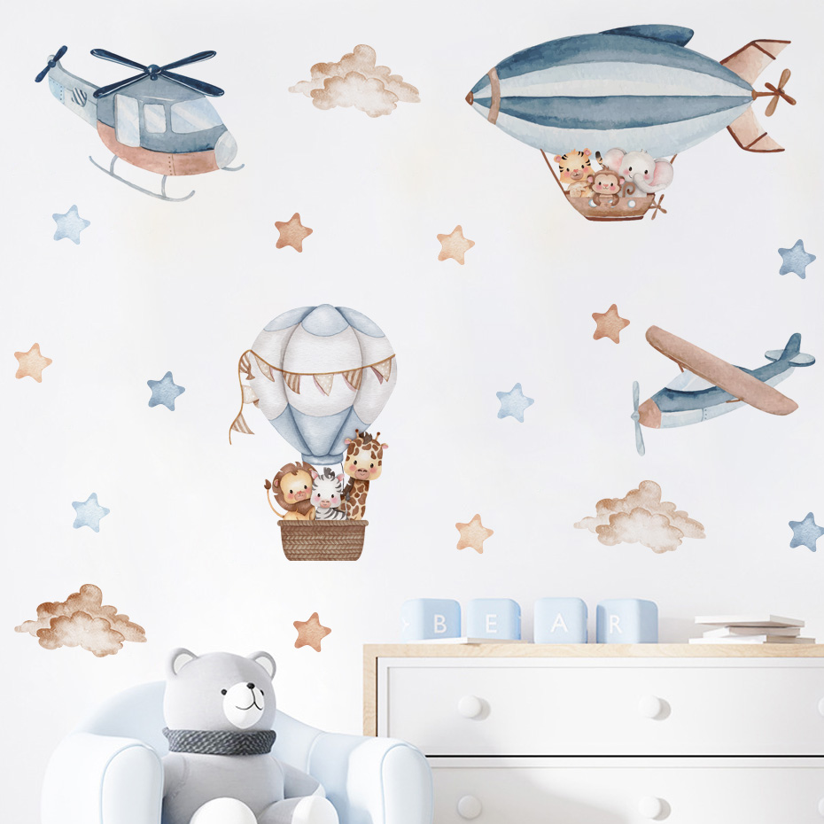 Aquarell Tiere Heißluftballon  – Baby Nursery Boy Bewertung und Preis