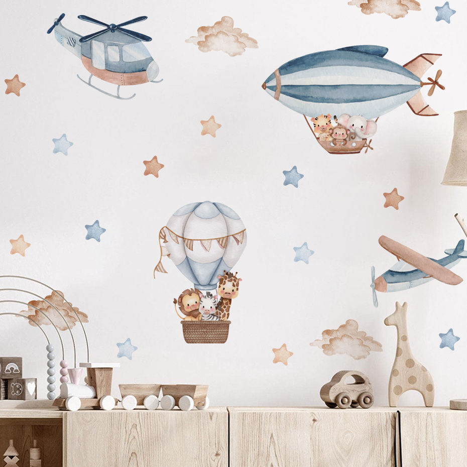 Aquarell Tiere Heißluftballon  – Baby Nursery Boy Bewertung und Preis
